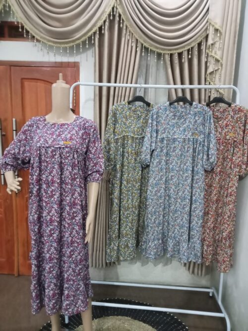 Dress Fuji Motif Bunga Bunga