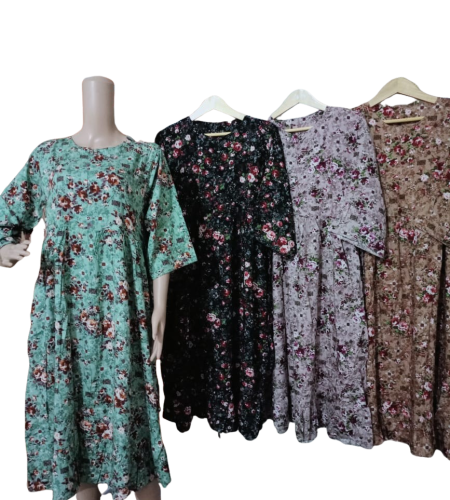 Dress Fuji Motif Bunga